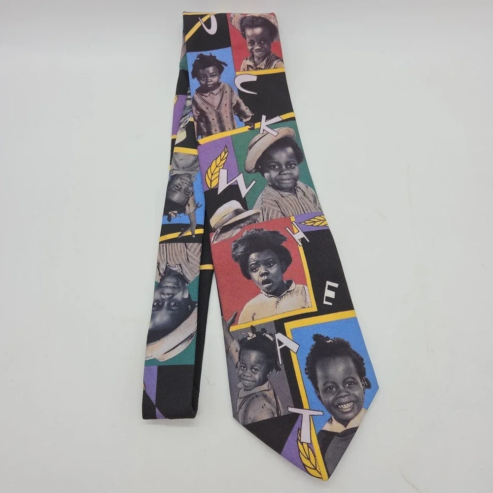 Vintage 1994 Ralph Marlin Little Rascals Tribute MANY FACES OF BUCKWHEAT Necktie